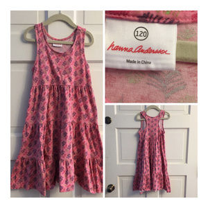 Hanna Andersson Pink Tiered Twirl Feather Dress